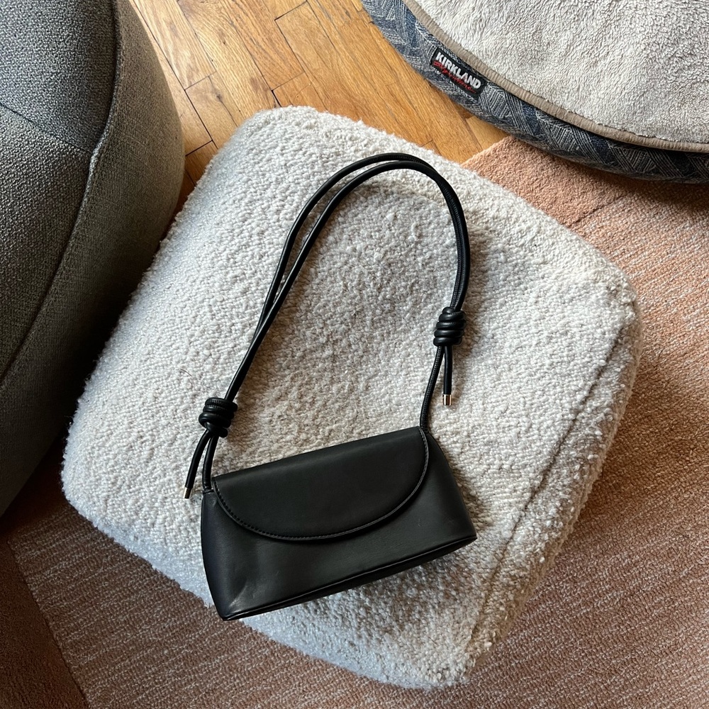 Anthropology Black Leather Shoulder Bag